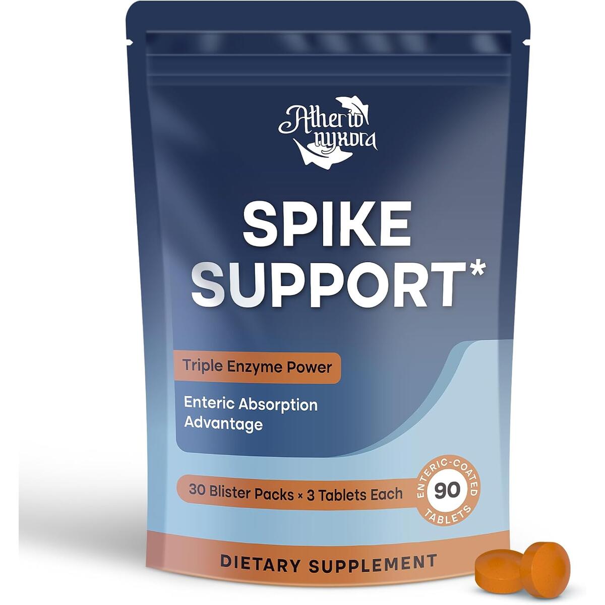 Spike Detox - Nattokinase 10,000 FU Triple Enzyme Supplement With Serrapeptase 18,000 SPU, Bromelain 800 GDU, NAC, Quercetin & Turmeric | For Circulation & Detox Support | 90 Tablets