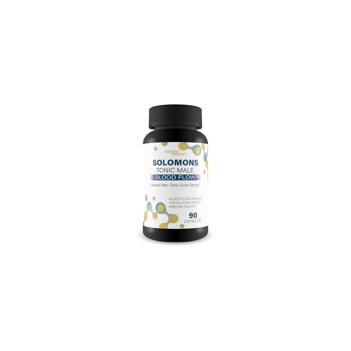 Solomons Tonic - Our Best Mens Blood Flow Supplement - Good Blood Flow Support - Male Blood Flow Capsules - Max Blood Flow Pills - Blood Circulation Supplements for Men - Male Blood Circulation Pills