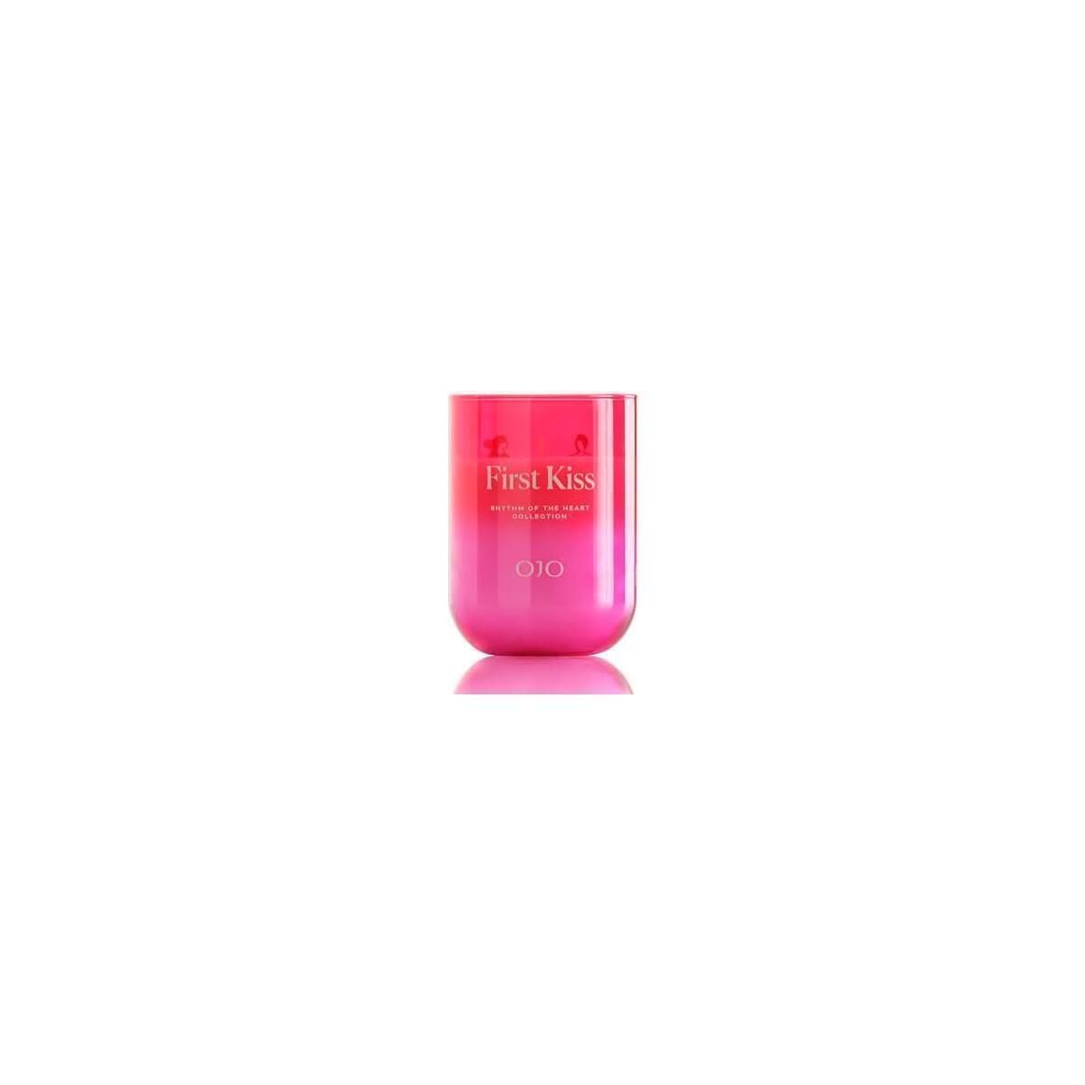 OJO First Kiss Scented 2 Wick 13 oz Jar Candle with Amber Romance, Floral, Woody Notes | Over 61-Hour Long-Lasting Burn | Premium Blend Wax, Home Fragrance and Gift for Special Days