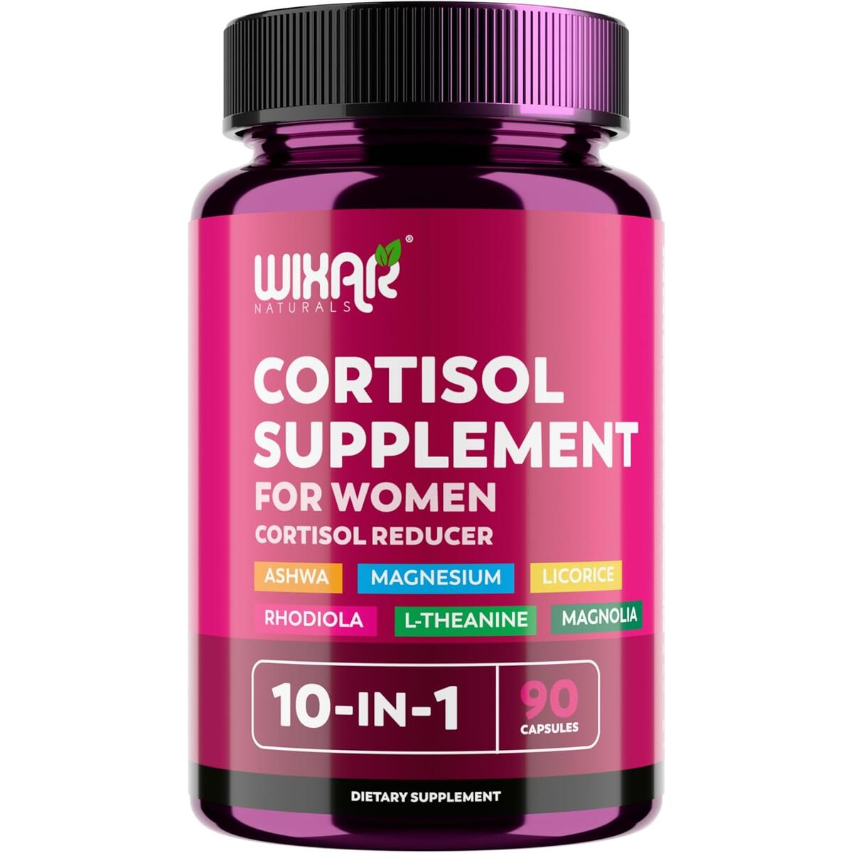 Cortisol Supplements for Women with Ashwagandha, Magnesium, L-Theanine, Rhodiola Rosea - for High Cortisol Balanace Manager - for Sleep Support, Mood & Focus Supplement - 90 Capsules