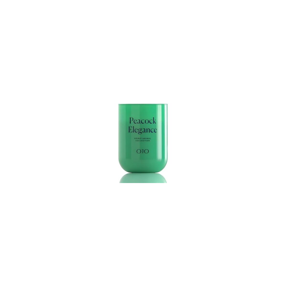 OJO Peacock Elegance Scented 2 Wick, 13 oz Jar Candle with Bloody of Poseidon, Woody, Aquatic Notes | Over 61 Hour Long-Lasting Burn | Premium Blend Wax, Home Fragrance and Gift for Special Days