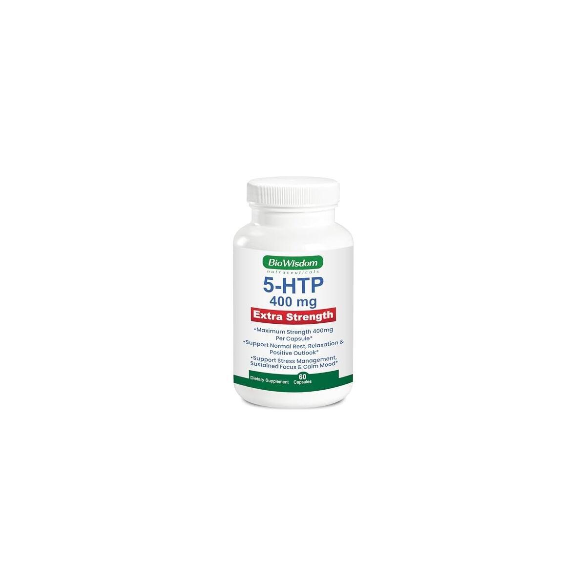5htp 400mg Capsules Per Vegetarian Pill Extra-Strength Max Dose 5 htp Supplement. Sleep, Positive Outlook, Calmness, Cognition. 1 Pill is 400mg 5-htp Supplement and 2 Pills is 800mg htp5