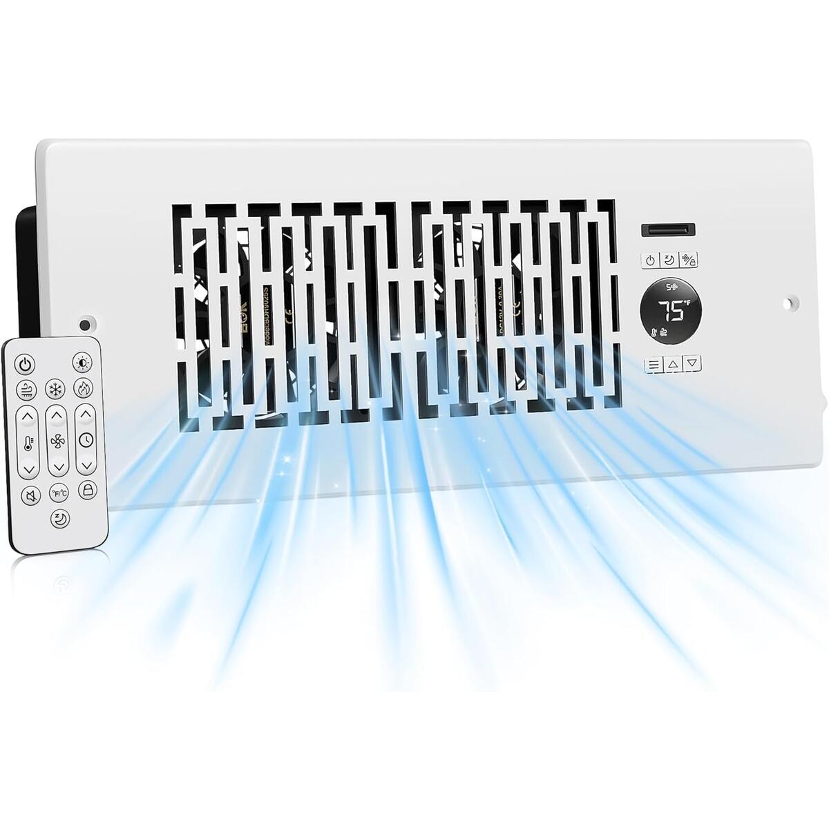 Smart Vent Booster Fan for 4" x 12" Vents, 10-Speed Quiet Control, Remote Included