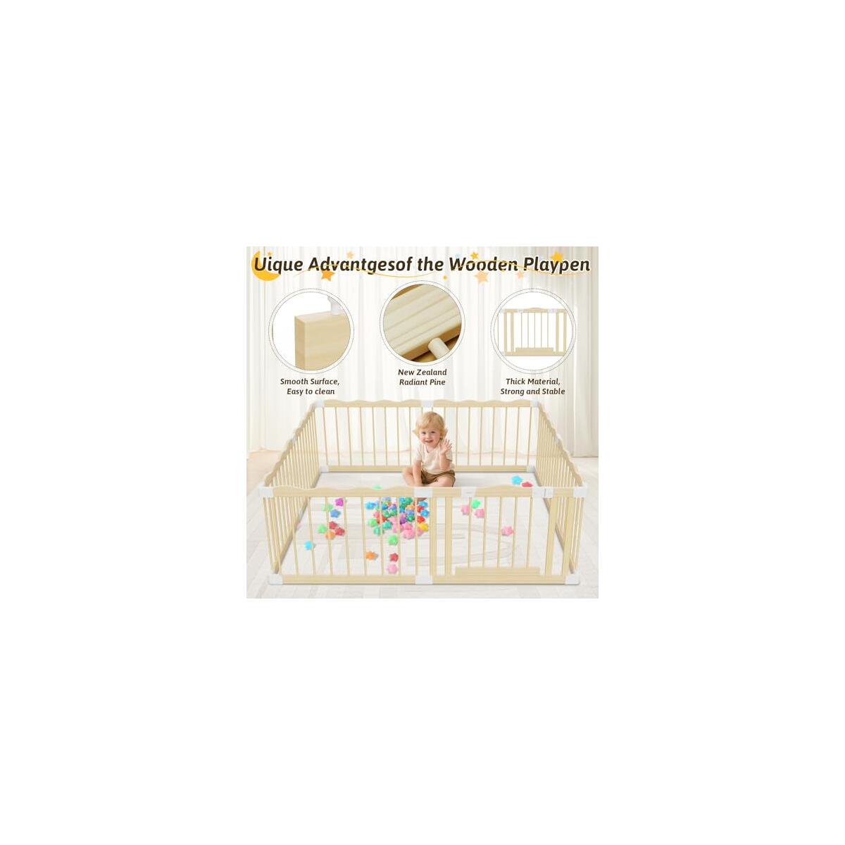 Wooden Baby Playpen 656525 Inch Wood Playpen F Cashback Rebates - RebateKey