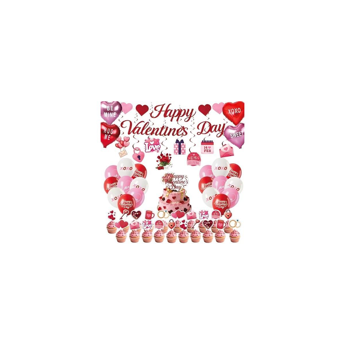 Thunger Fun Happy Valentines Day Decorations Party Set