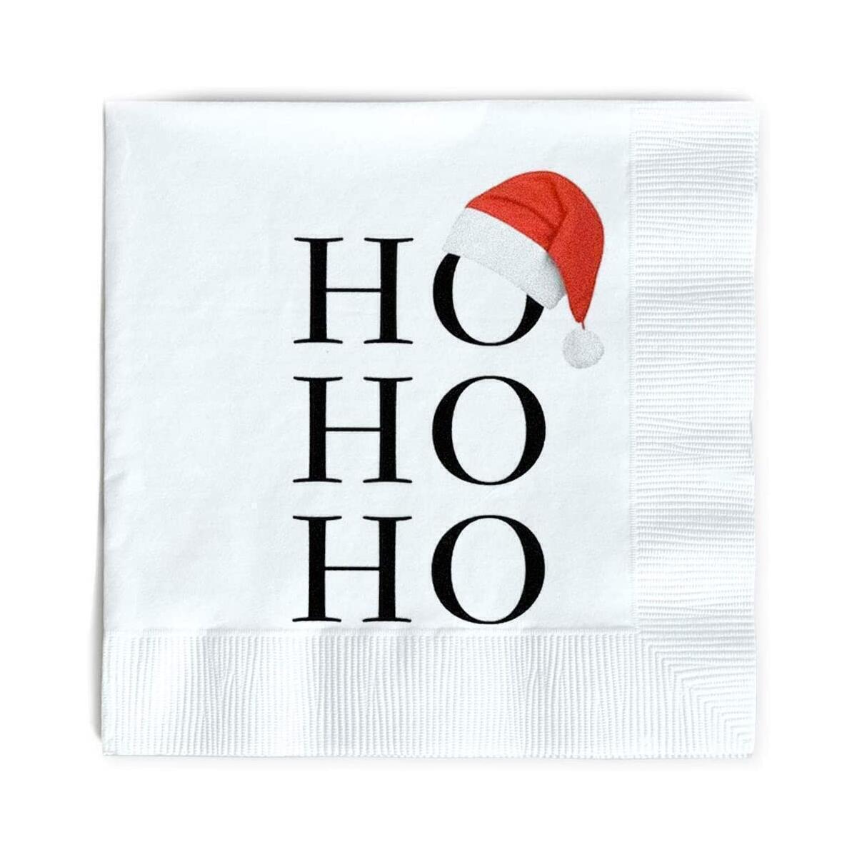 OLYPHAN Santa Napkins Funny Christmas Napkins Paper Cute Fun Holiday Party Napkin 40 Pack, Disposable 6.5 Inches Dinner Parties, Cocktail, Luncheon, Lunch Buffet, Appetizer, Dessert