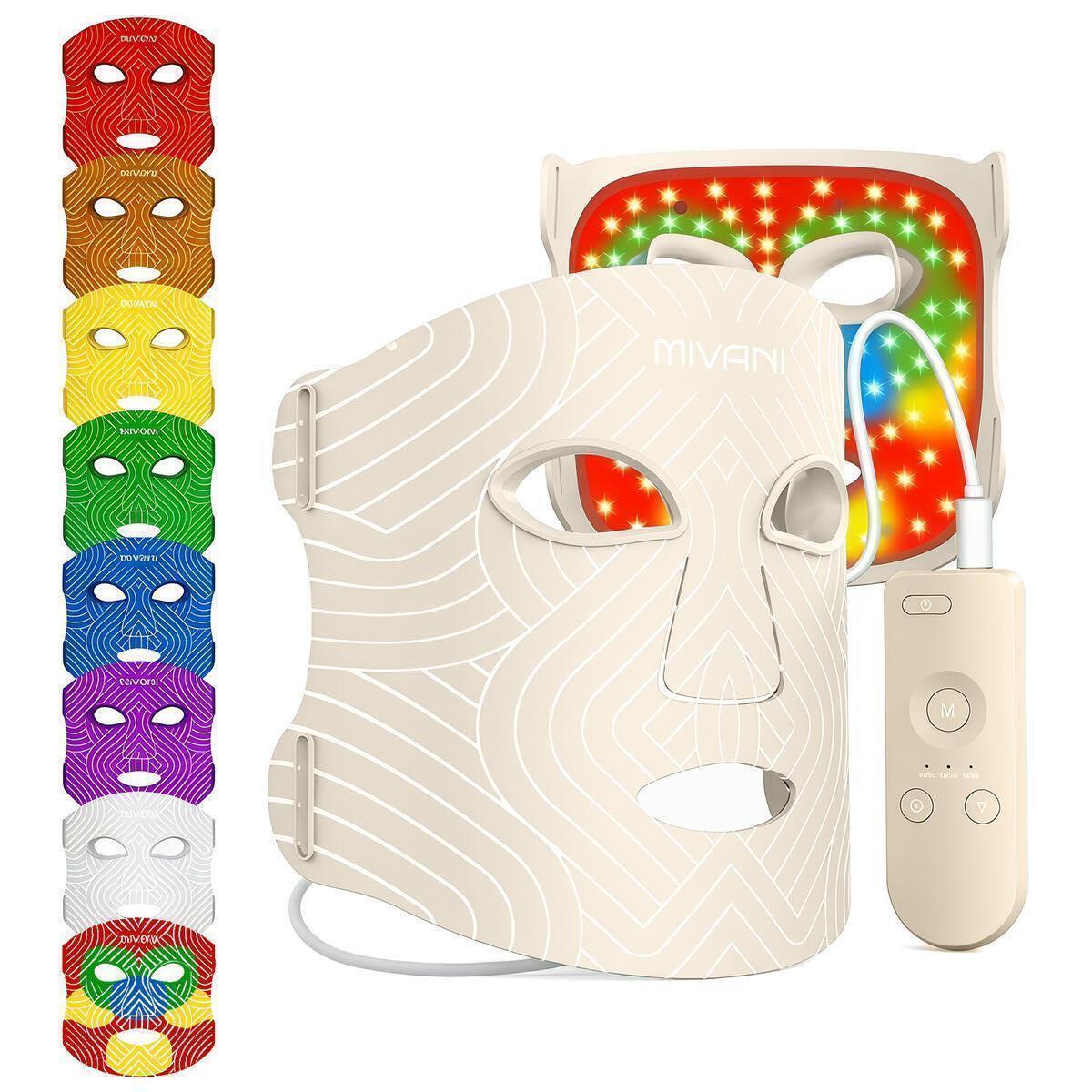Red Light Therapy for Face, 8 Modes LED Face Mask with 850nm NIR