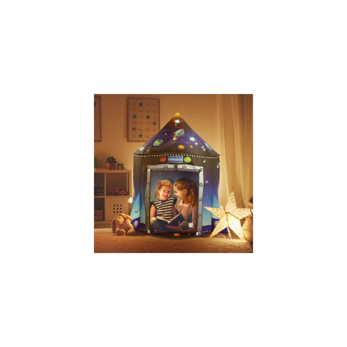 Rocket Ship Kids Play Tent Unique Space And Planet Playhouse Foldable Pop Up Cash Back - RebateKey