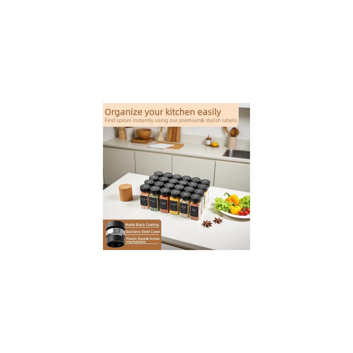 Glass Spice Jars With Label Seasoning Jars 26 Pc Cashback - RebateKey