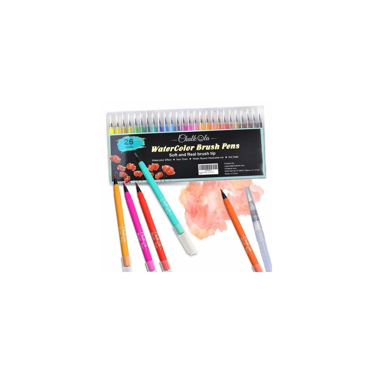 Watercolor Brush Pens Set Of 26 With 15Sheet Paper Painting Pad With