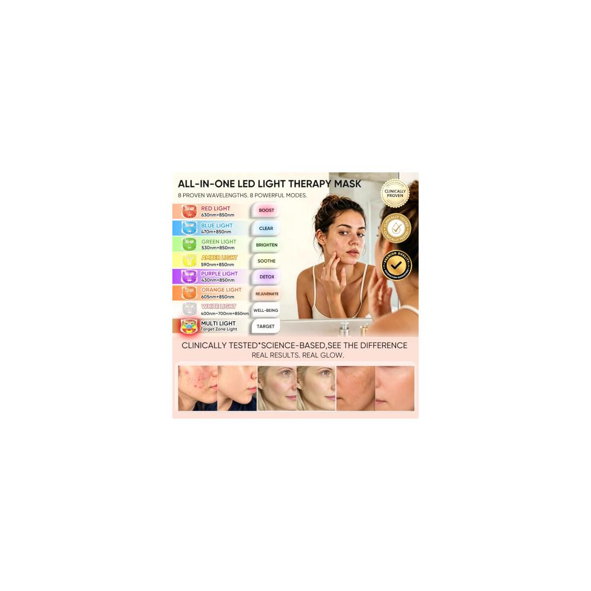 Led Face Mask Light Therapy 5 Cashback Rebate - RebateKey