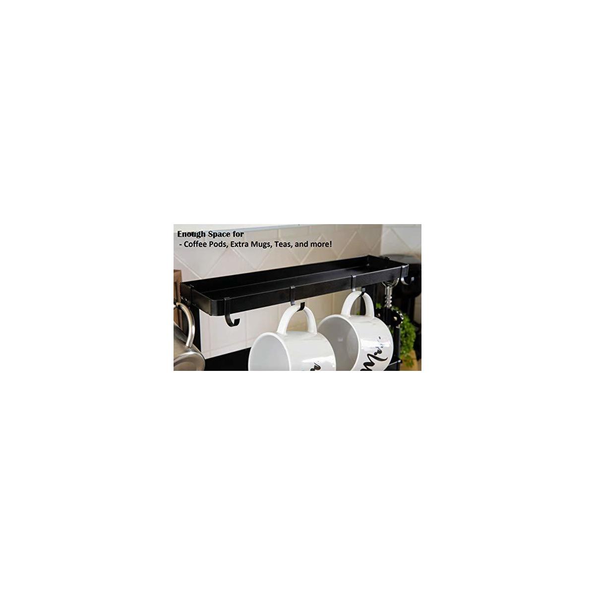 Mug Cup Holder Display Rack Kitchen Storage Mug Rack With Top Tray