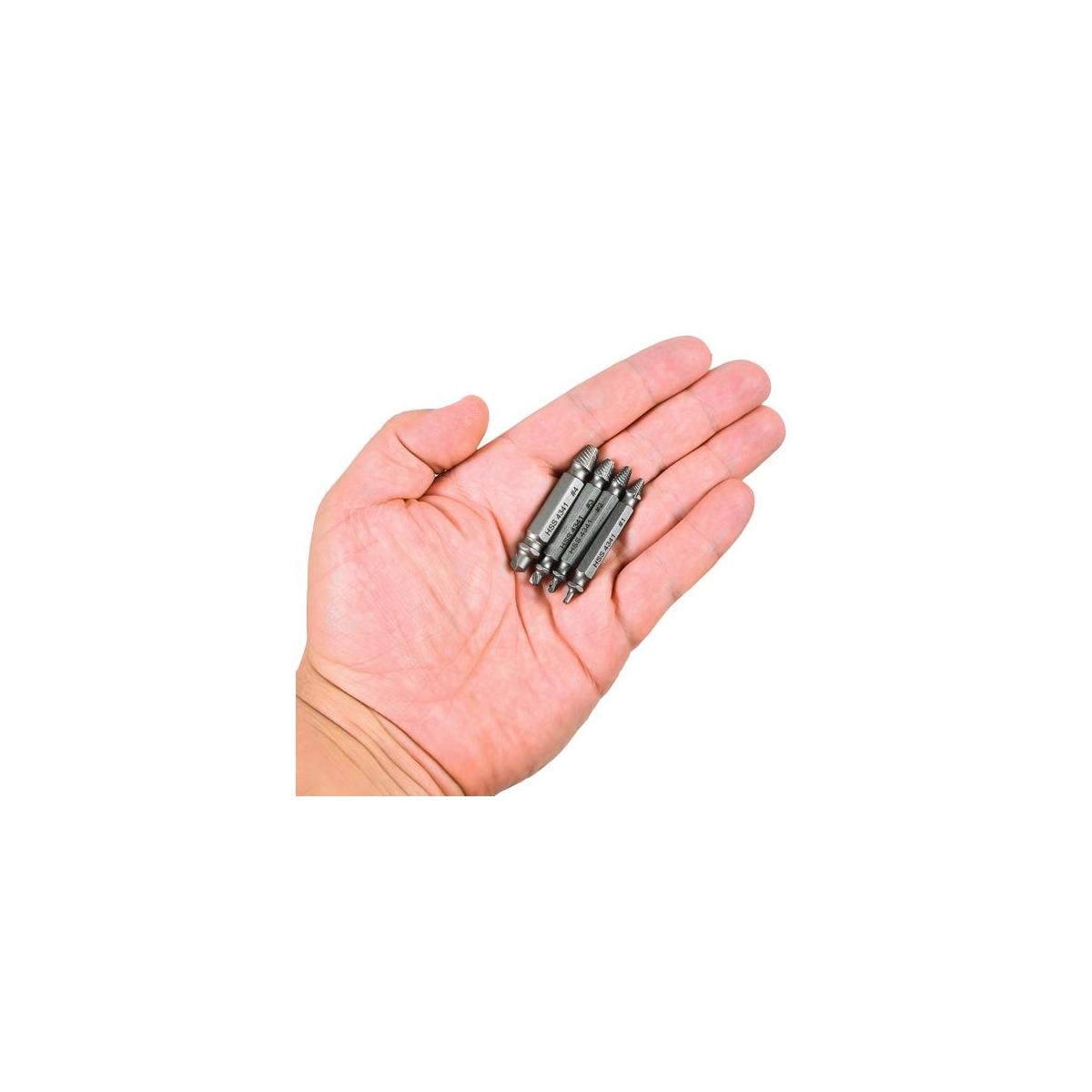 Stripped Screw Extractor Set 4 Left Hand Drill Bits Easily Removes Damaged Cash Back - RebateKey