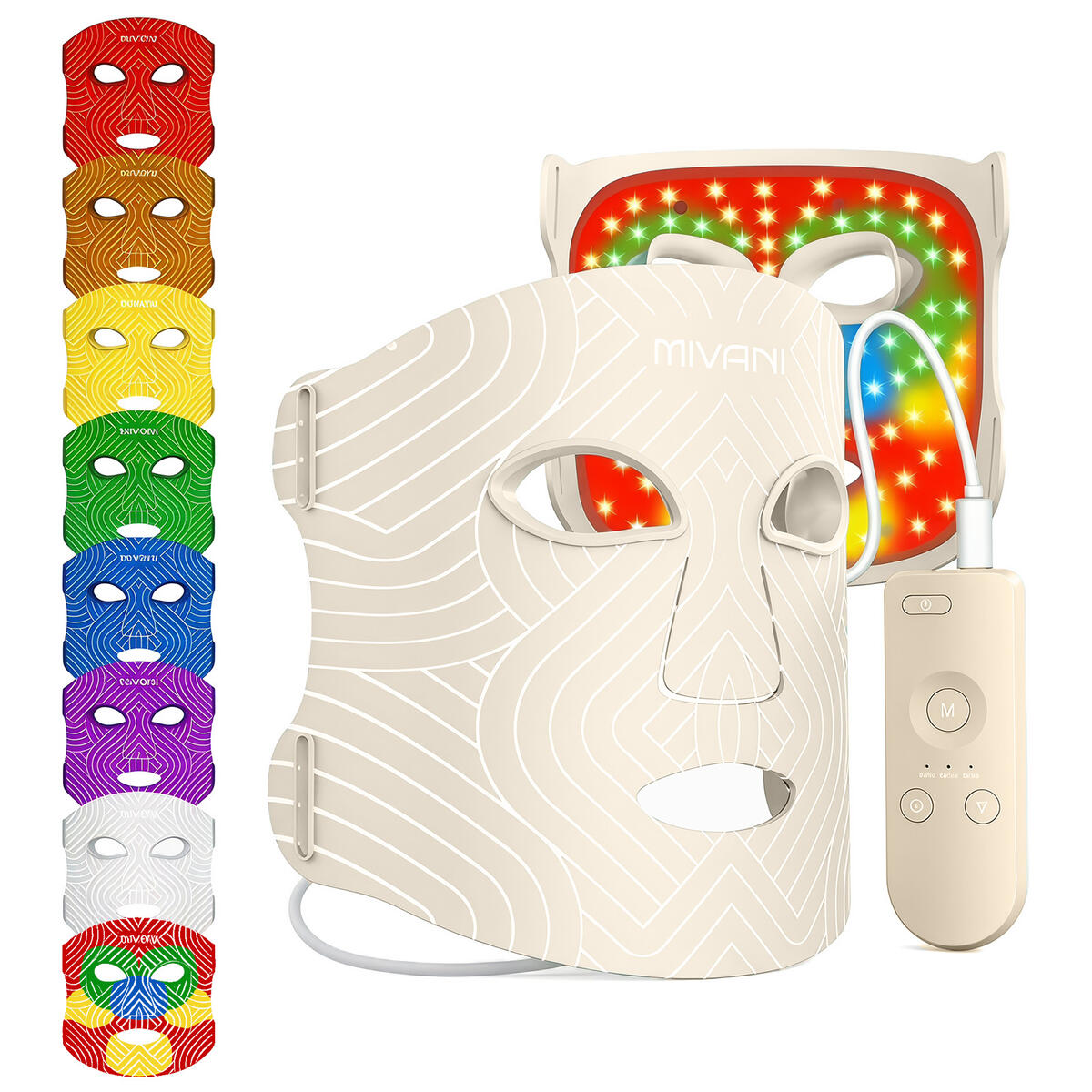 Red Light Therapy for Face, 8 Modes LED Face Mask with 850nm NIR
