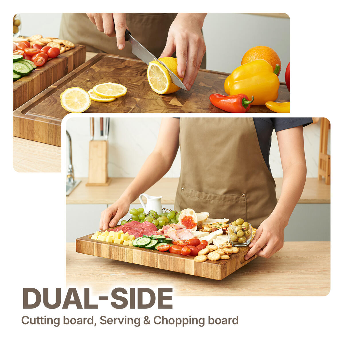 Large End Grain Wood Cutting Board 17 X 13 X Cashback - RebateKey