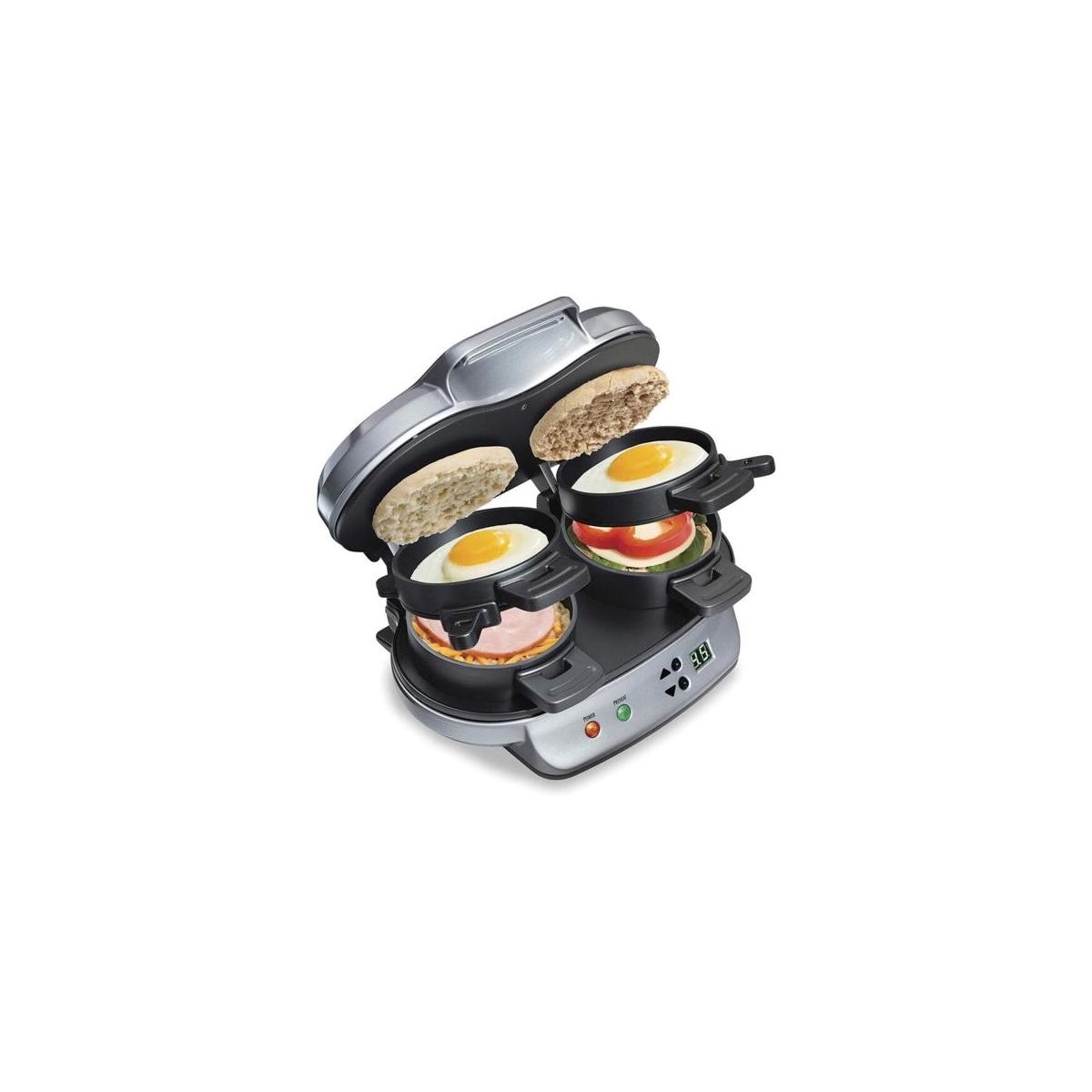 Hamilton Beach Dual Breakfast Sandwich Maker With Timer Silver 25490a Cashback - RebateKey