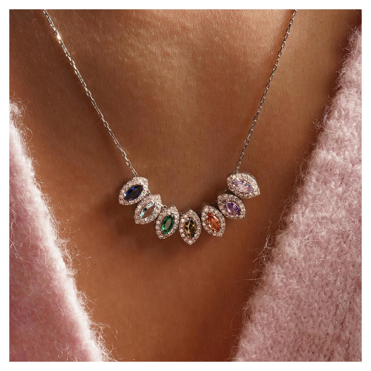 Custom Birthstone Necklace for Mom, Personalized Family Jewelry, Dainty Gold Necklace, Gift for Grandma