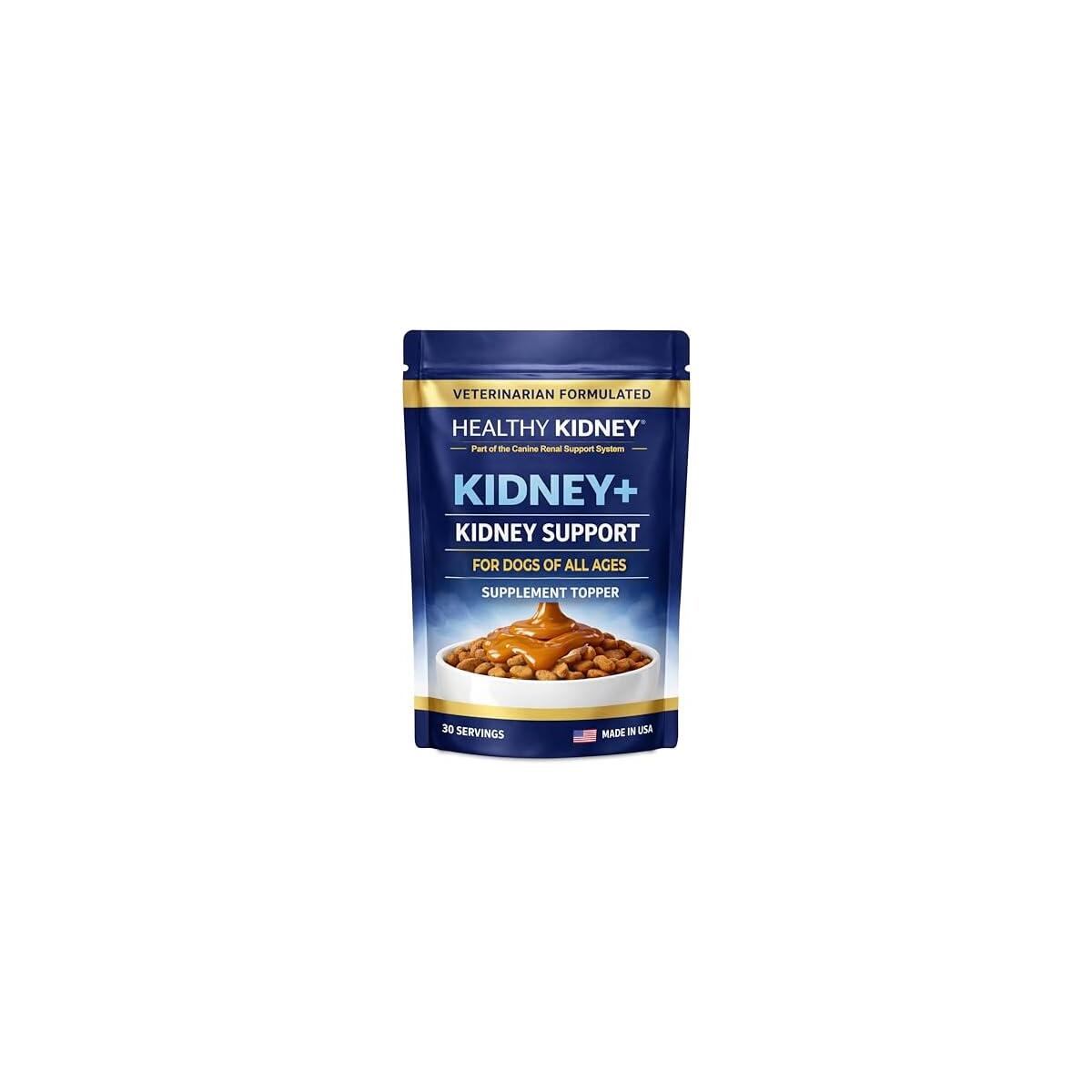 Kidney+ Dog Kidney Support Supplement Food Topper w/Omega 3, Prebiotics, Fiber, Kidney Support for Dogs that&rsquo;s a Rejuvenator, Add to Any Kidney Dog Food or as Kidney Friendly Dog Treats. Vet Designed