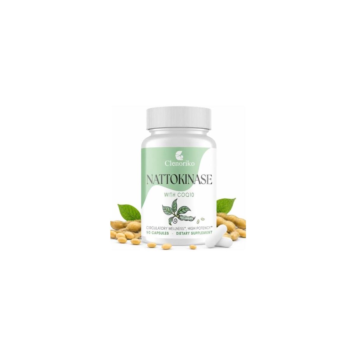 Nattokinase Supplement | Nattokinase 8000 FU and CoQ10 100mg | 400mg Natto Enzyme, 8000 FU per Serving, 90 Capsules (90 Day Supply)