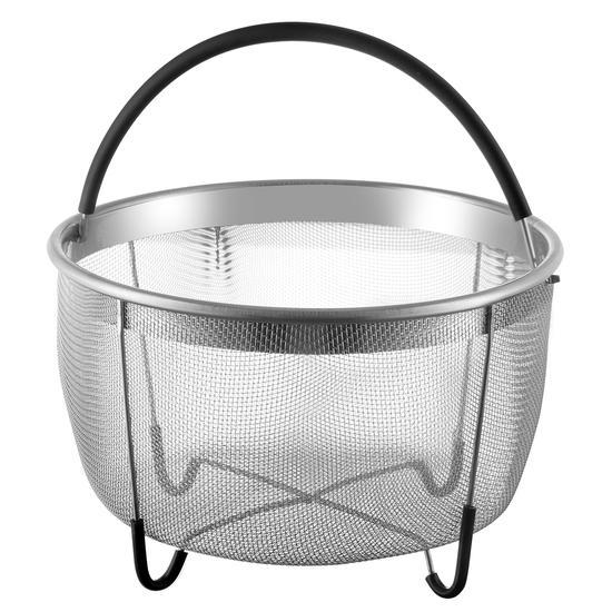 Stainless Steel Pot Steamer Basket With Rubber Handle 6 Quart Durable