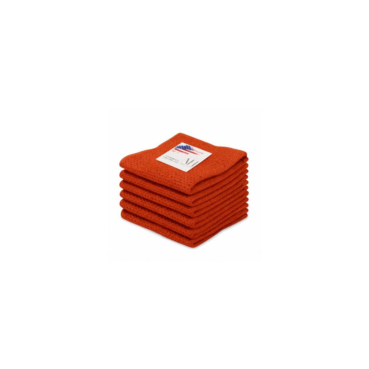 100% Cotton Waffle Weave Kitchen Dish Cloths 6-Pack&ndash; Ultra Absorbent & Quick Dry Clean