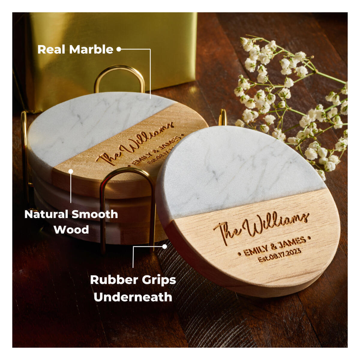 Personalized Wedding Gift Coaster 1 Cashback - RebateKey