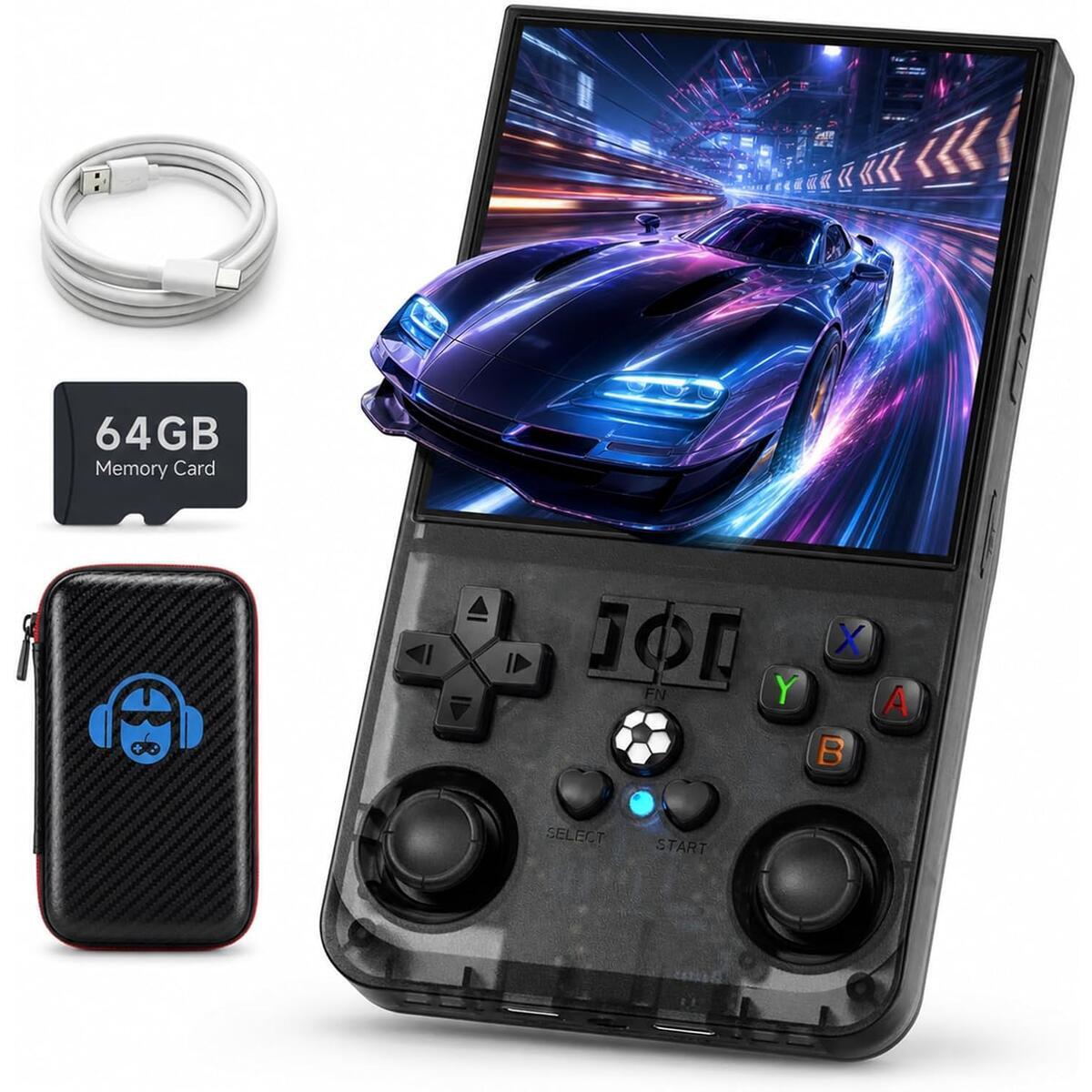 Retro Handheld Game System, 4.0" 720x720 IPS Screen, 64GB, 18000+ Games, Linux, 4000mAh