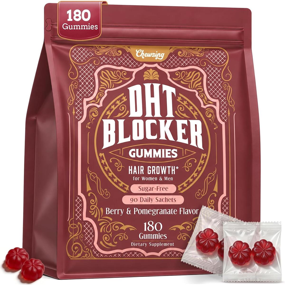 DHT Blocker Gummies with Saw Palmetto & Pumpkin Seed Oil, 180 Count
