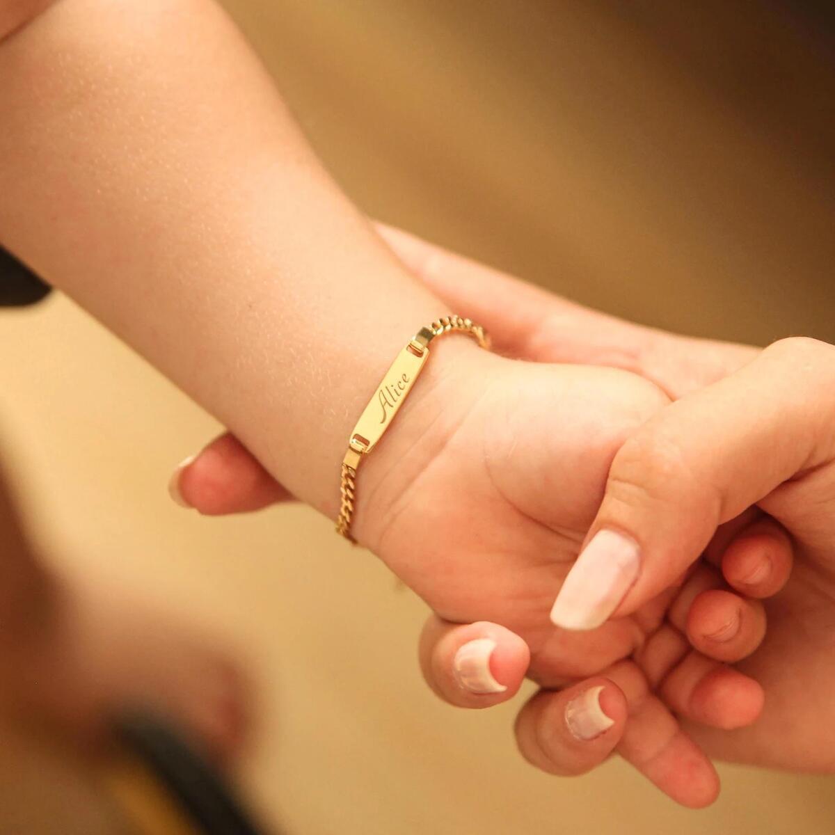 Personalized 14K Gold Baby ID Bracelet