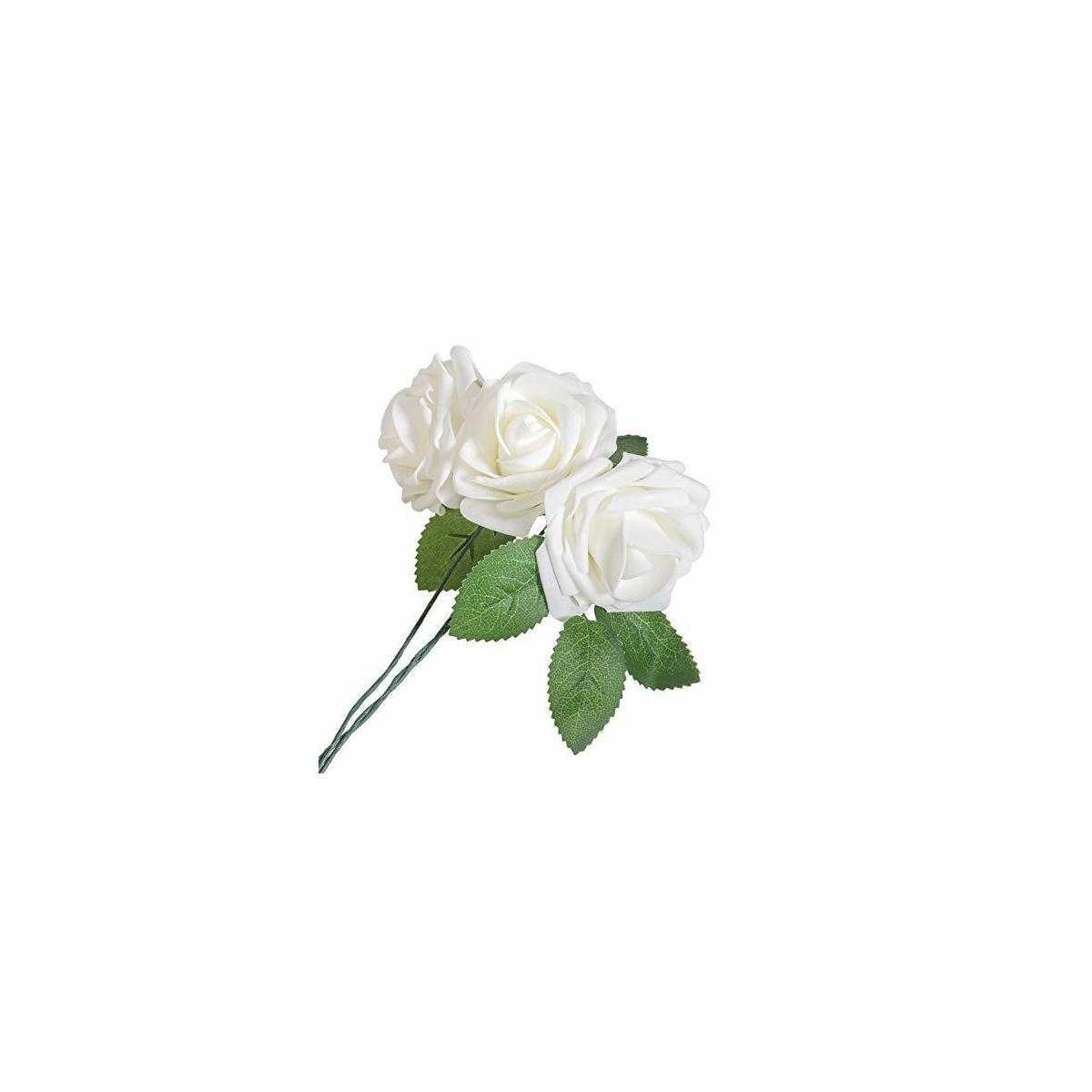 Beautifullife Artificial Flowers Ivory Roses 50pcs Set Rebate - RebateKey