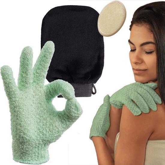 Exfoliating Gloves 3 In 1 Premium Pack For Body And Face Rebate RebateKey