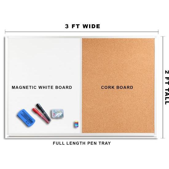 24 X 36 White Board Cork Board Combination Cash Back RebateKey