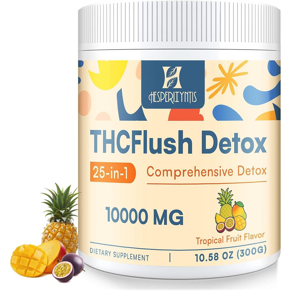 Detox Powder Supplement, Herbal Formula, 30 Servings, Tropical Fruit Flavor