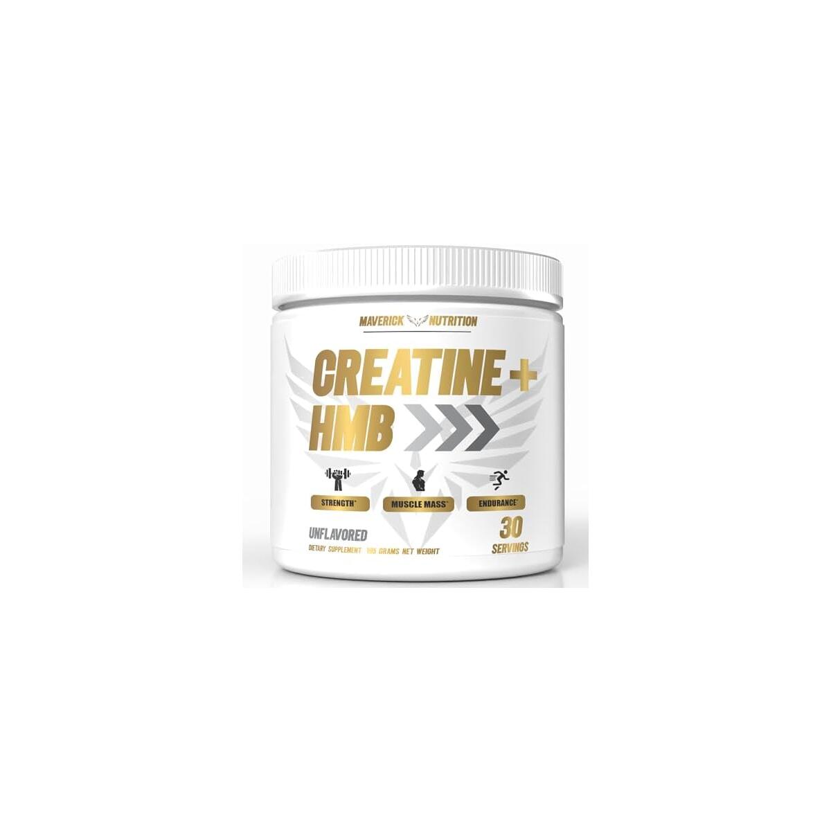 Creatine HMB - Creatine Powder for Men - Creatine Powder - Creatine Supplement - Creatine for Men - HMB Creatine - Creatine - Creatine Monohydrate - 30 Servings - Unflavored (Creatine + HMB)
