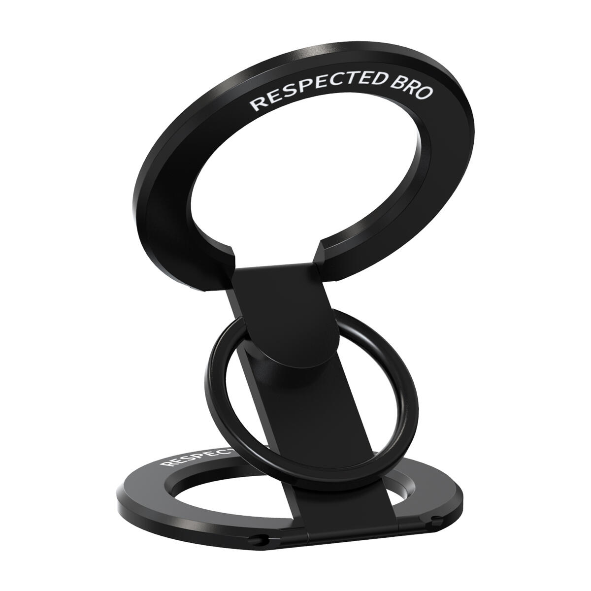RESPECTED BRO-Magnetic-Phone-Ring-Holder with Dual Rings, Compatible with iPhone 17/16/15/14/13/12, Multifunctional Stand for Desk, Office, Gym, Kitchen & All Metal Surfaces, Finger Loop Grip (Black)