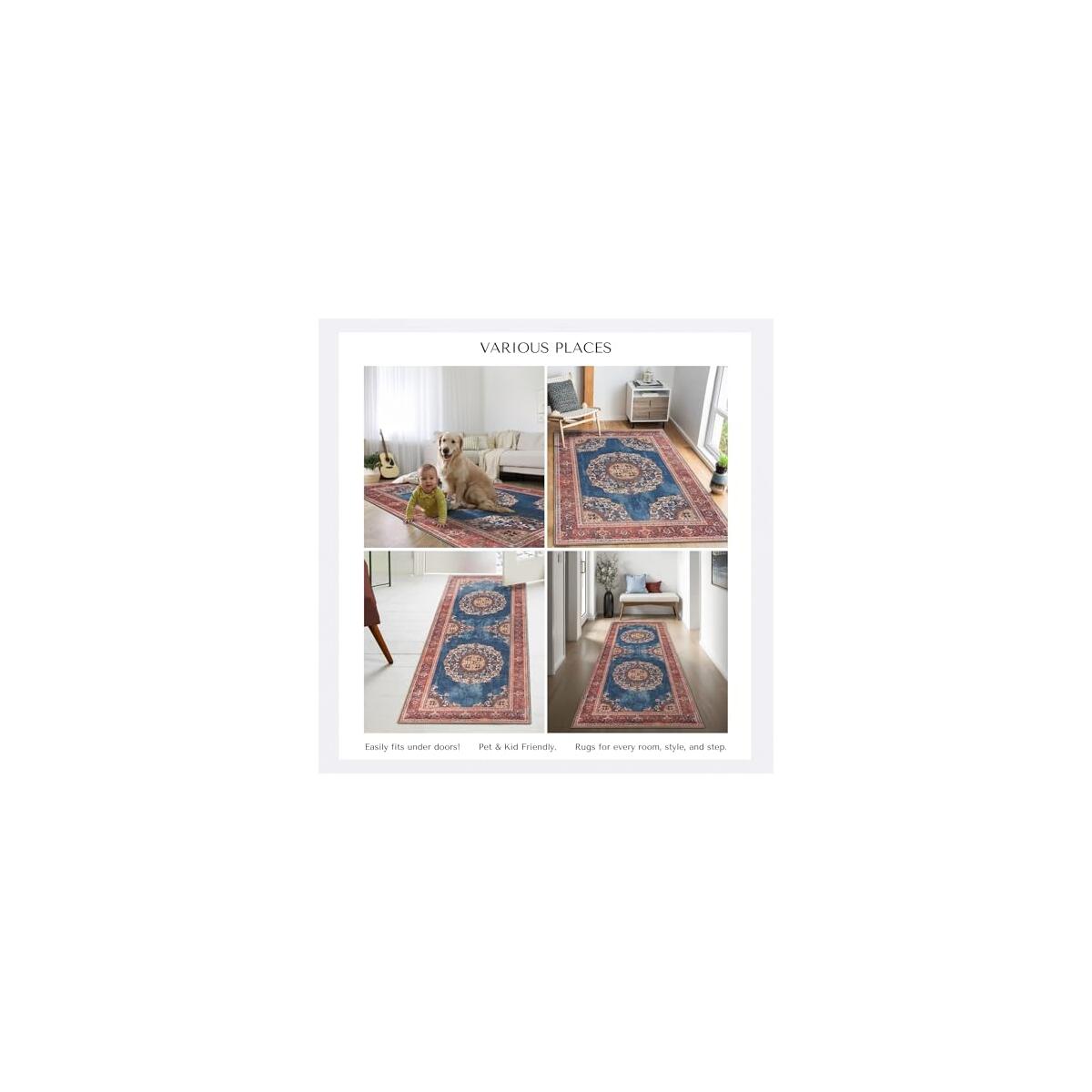 Navy Blue Brick Oushak Large Area Rug 8x10 Cashback Rebate - RebateKey