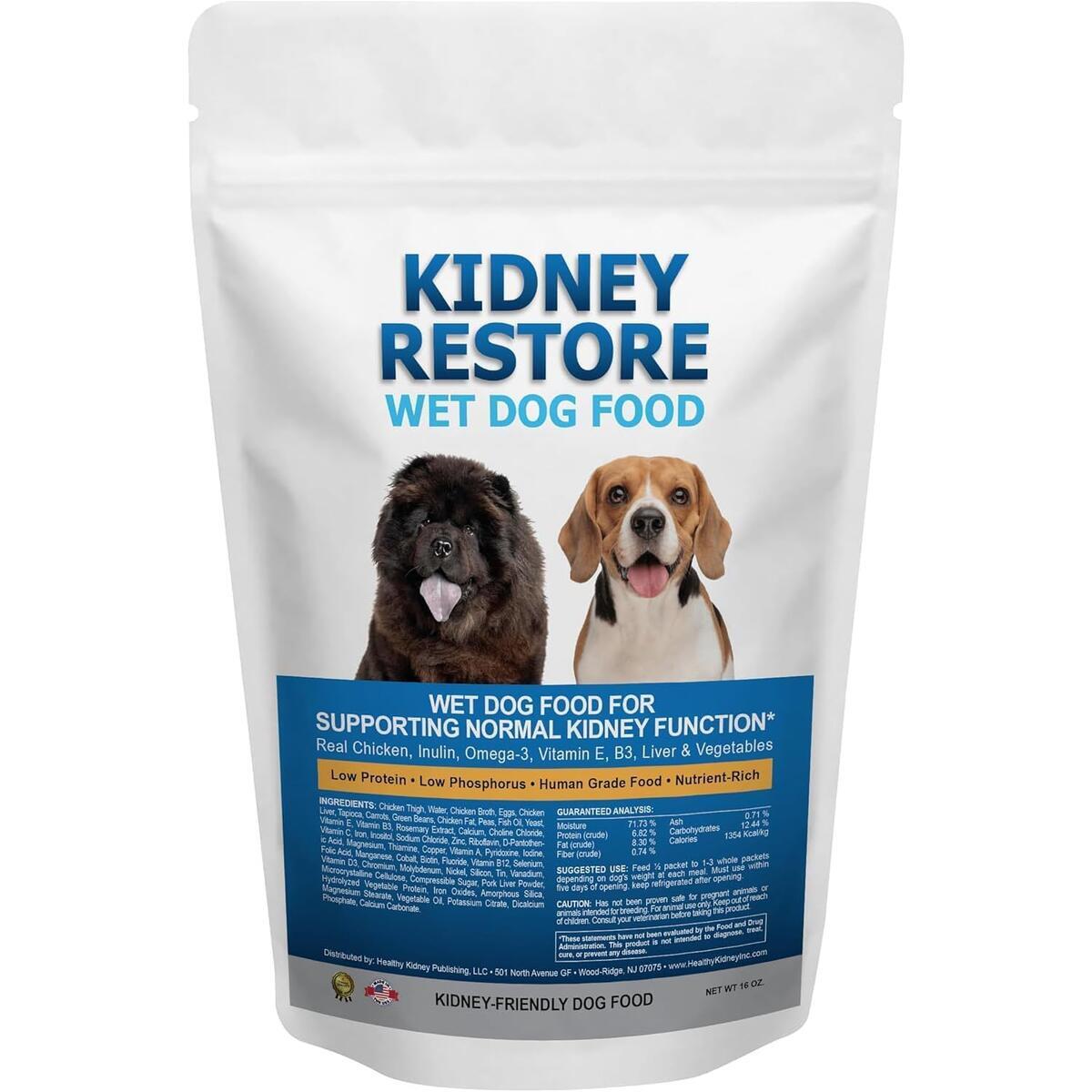 Non-Prescription Kidney Care Dog Food for Renal Support - Low Sodium Diet for Healthy Kidneys, Low Phosphorus Renal Food, Super Nutrients Make This Best Kidney Diet, Freshly Made in USA - 4 Ounce
