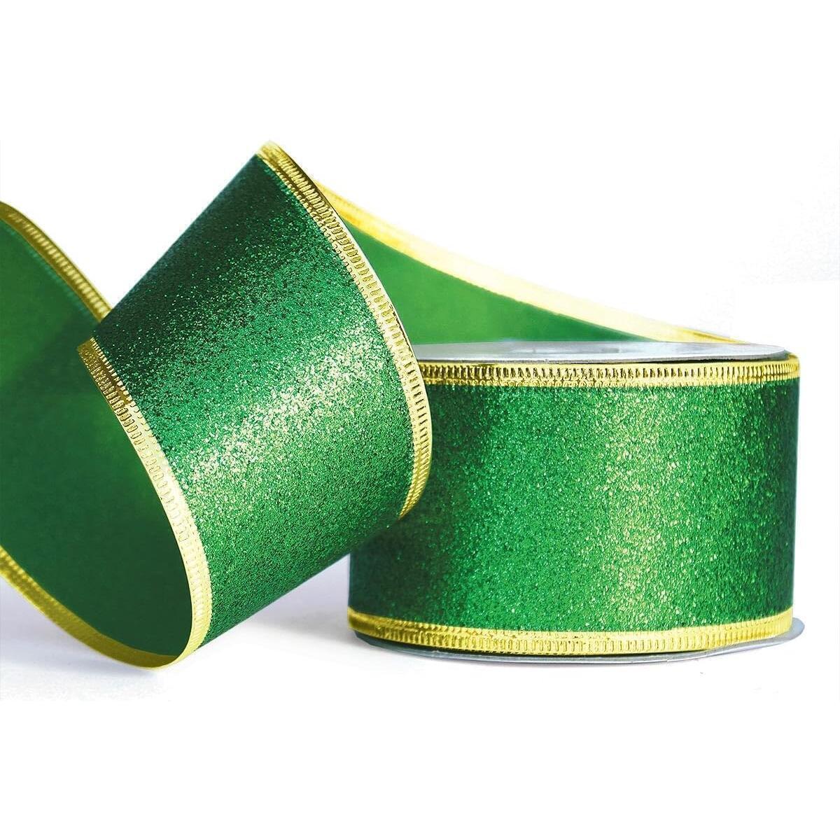 Glitter Ribbon Wired Christmas Ribbons Red Green Cashback Rebate - RebateKey
