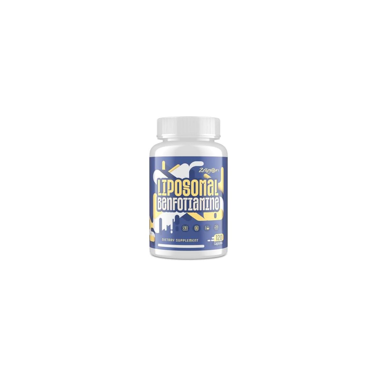 Liposomal Benfotiamine Vitamin B1 Thiamine Supplement 600mg - Glucose Metabolism & Nerve Support (120 Capsules)