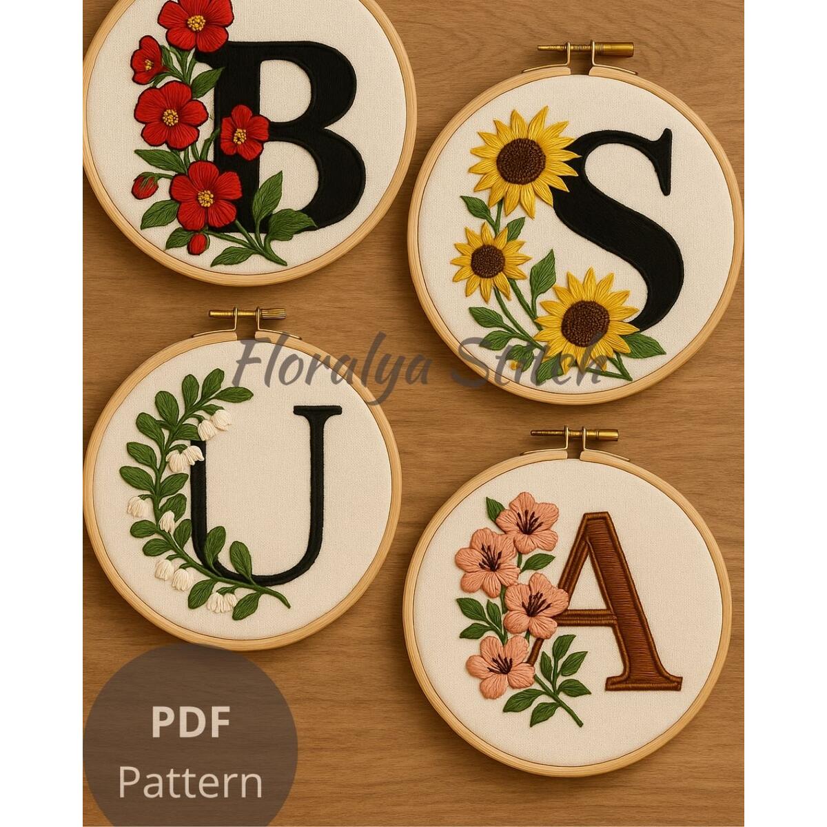 Floral Alphabet Embroidery Cash Back - RebateKey