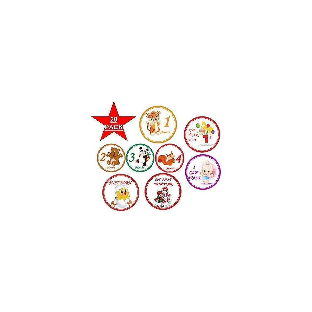 Baby Monthly Stickers 28 First Year Stickers For Infant Belly Stickers ...