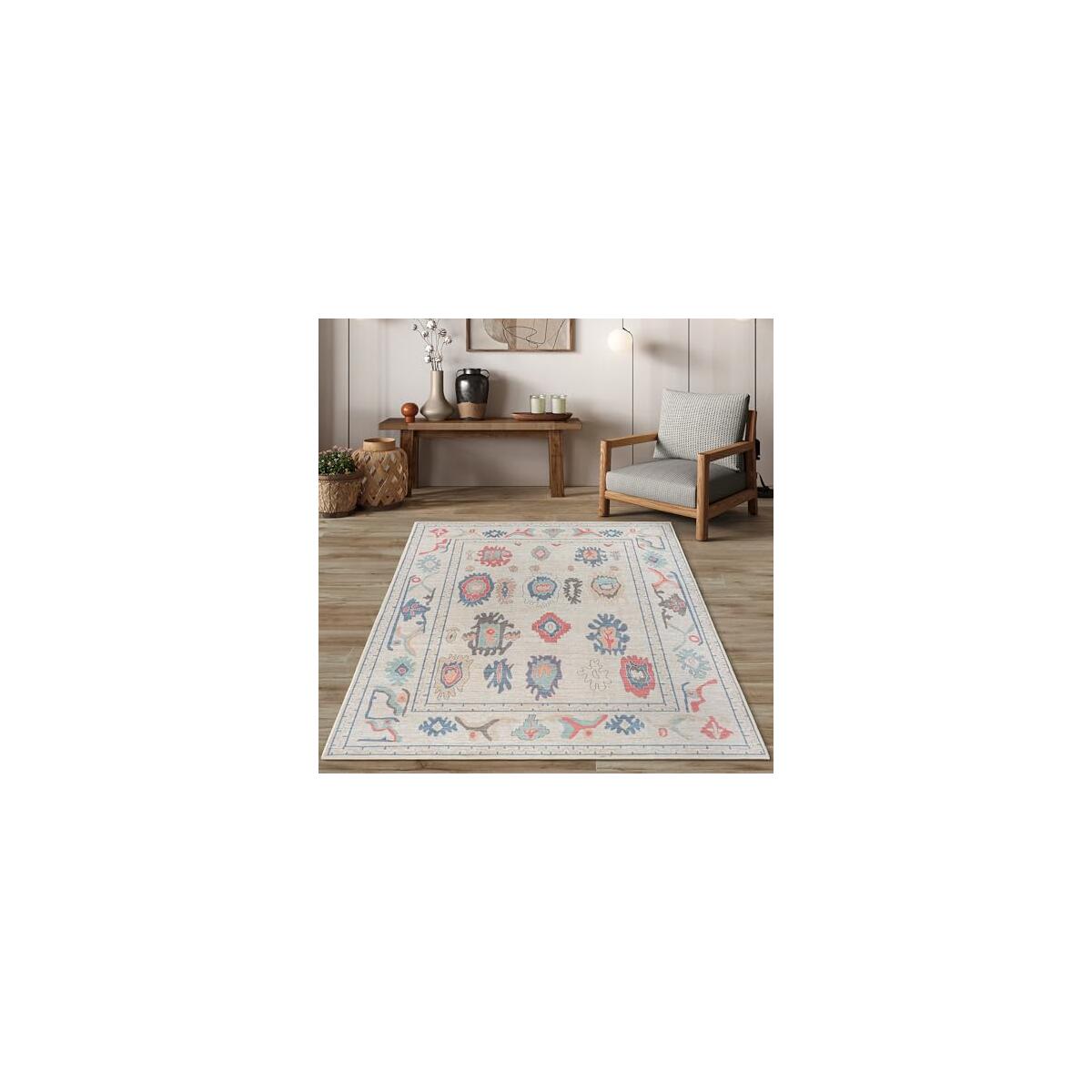 Beige Oushak Large Area Rug 9x12 Cash Back - RebateKey