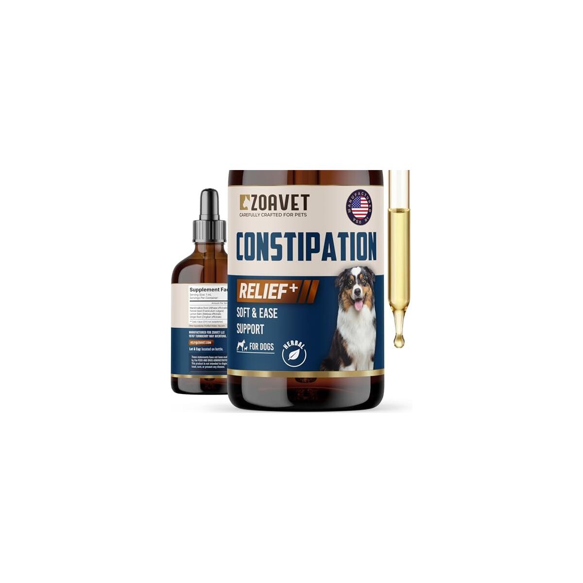 Dog Constipation Relief Liquid Drops &ndash; Liquid Stool Softener for Dogs, Gentle Digestive Support for Regularity, Fast Absorption Liquid Formula for Dogs & Puppies