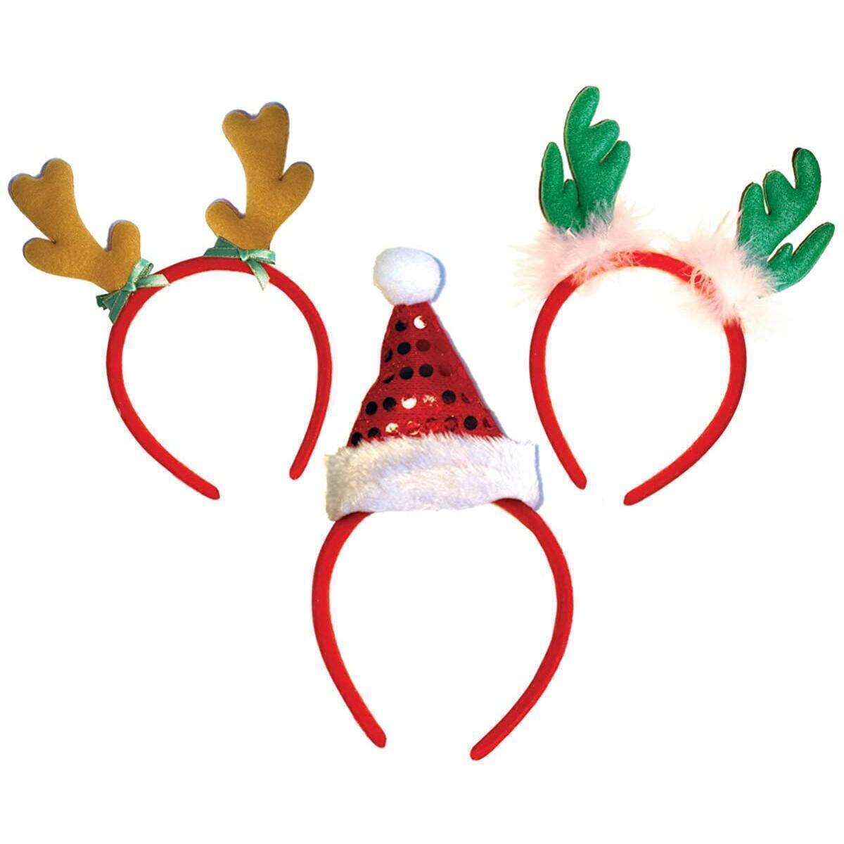 Headbands for Christmas Women Reindeer Santa Hat Headband Kids, Adults