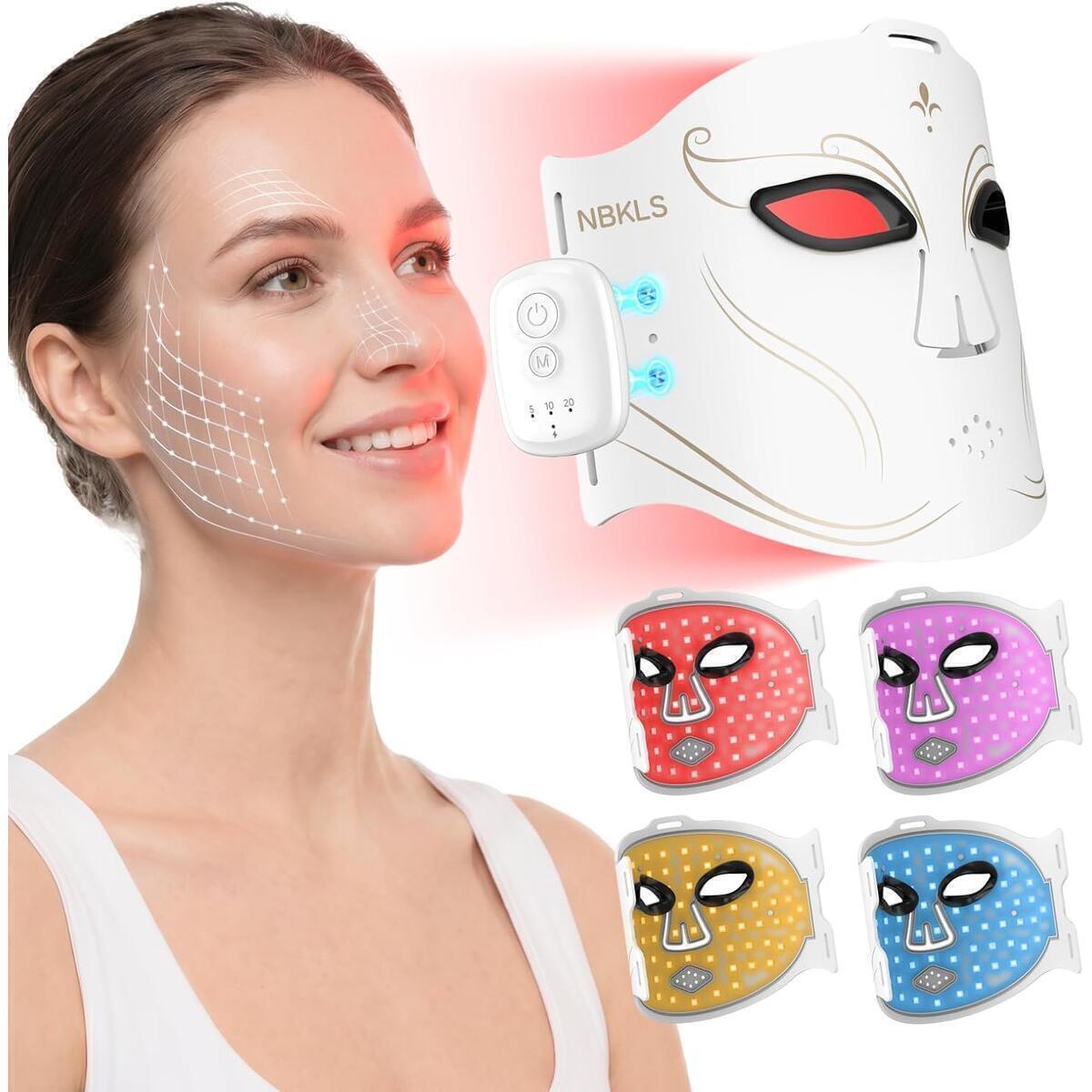 Prime Users Only &ndash; Red Light Therapy Face Mask, 400 LEDs, Eye Protection, Cordless & Rechargeable, for Home & Travel