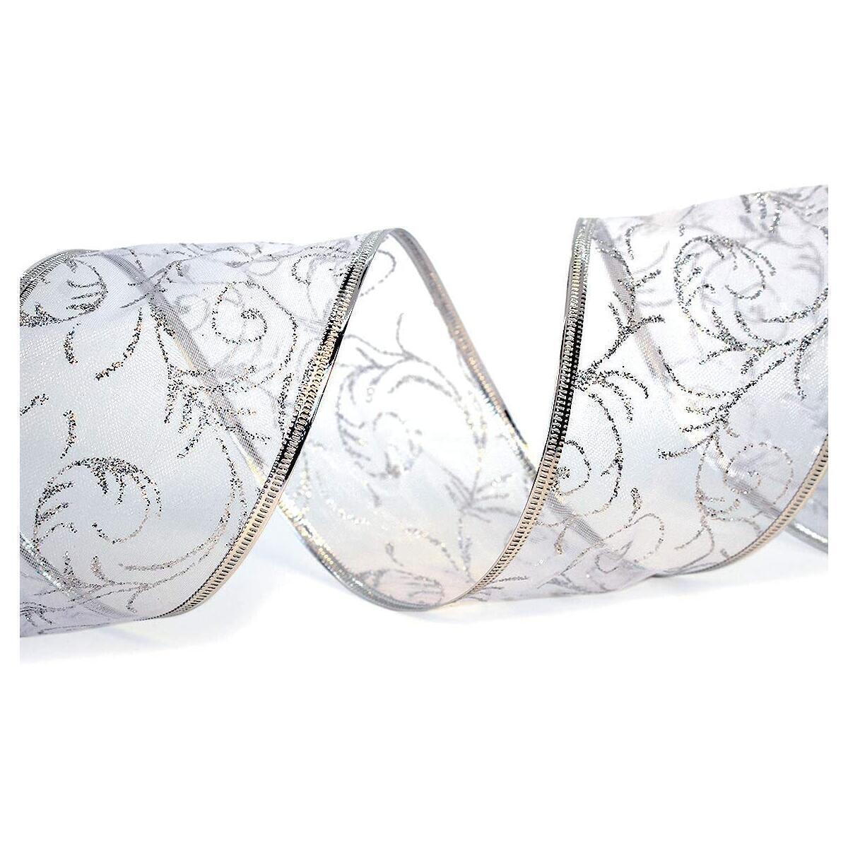 Wire Edged Ribbon Silver Sheer Organza Rebate - RebateKey