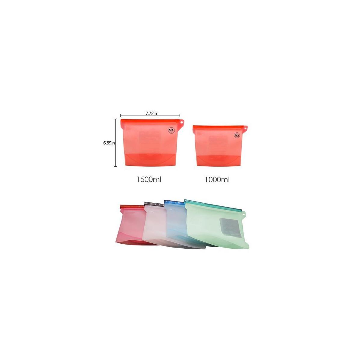 4 Pack Reusable Silicone Food Storage Bags Airtight Eco Friendly Freeze An2 Cash Back - RebateKey