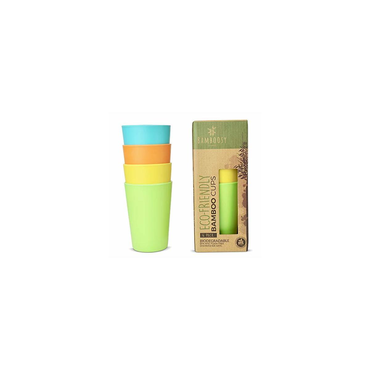 Eco Friendly Bamboo Cups By Bamboosy Set Of 4 Reusable Bamboo Cups For Kids Cashback - RebateKey