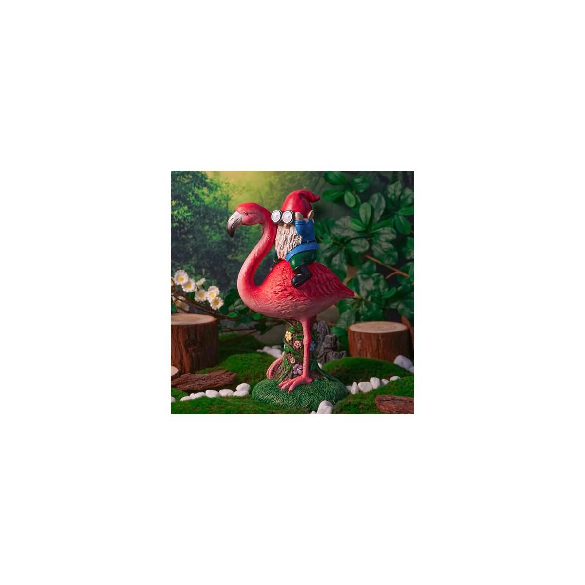 Solar Flamingo Gnome Garden Decor Statue 1 Cashback Rebates - RebateKey