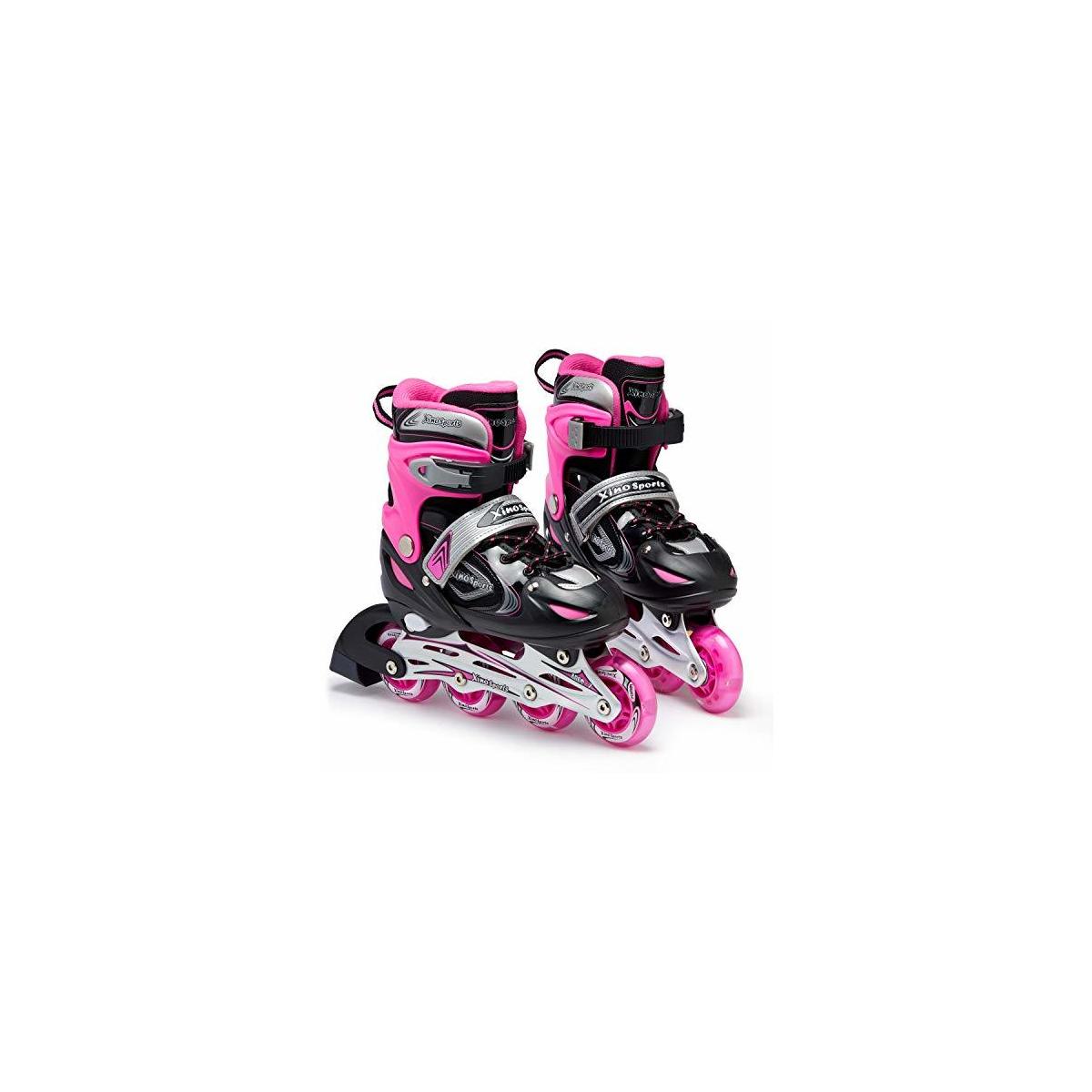 Black Pink Skates Only Xinosports Adjustable Inline Skates Featuring Light U Rebate - RebateKey